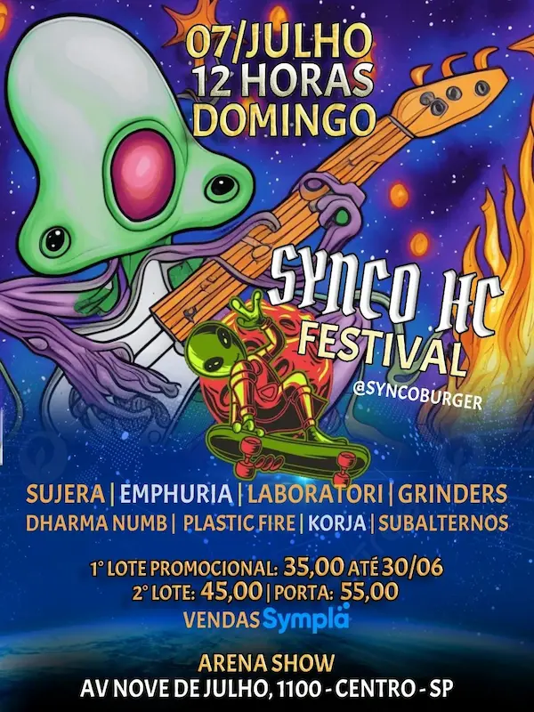Cartaz de show em São Paulo, 7 de julho de 2024 às 12:00