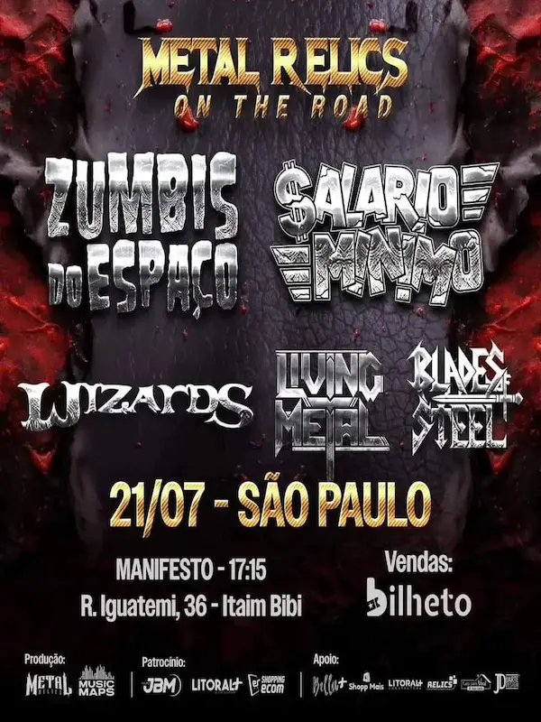 Cartaz de show em São Paulo, 21 de julho de 2024 às 17:15